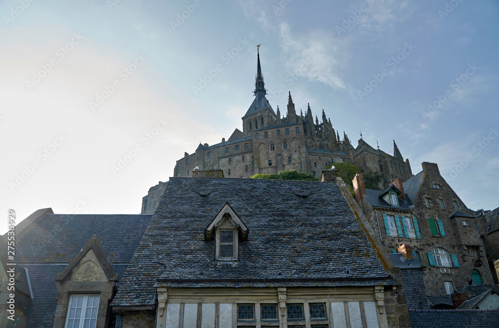 Fototapeta premium CMont St Michel Cloister district seen from the village