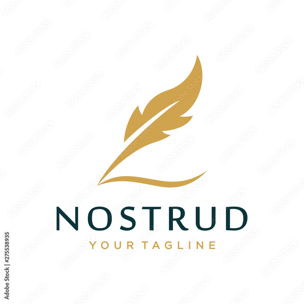 Feather logo design concept.