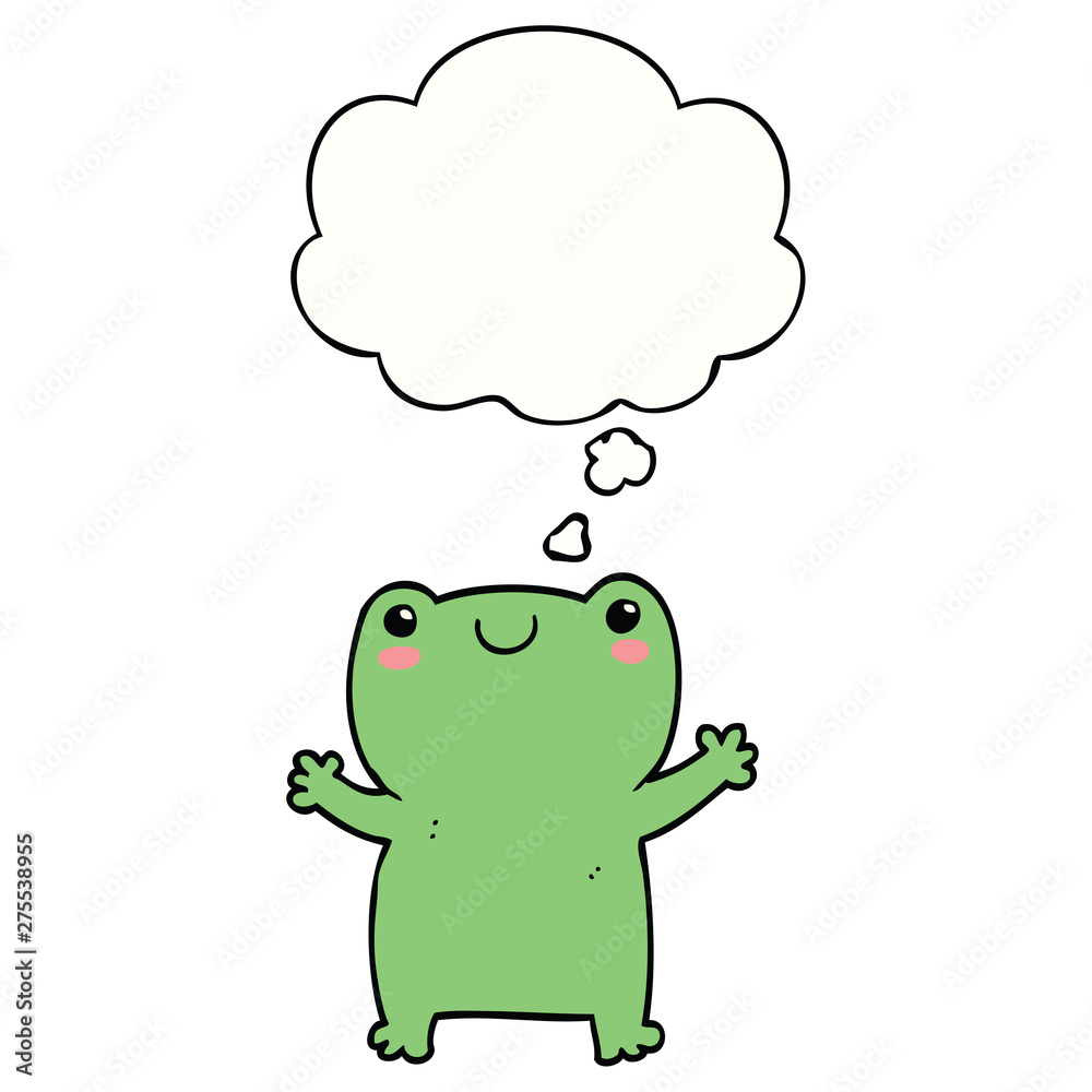 cute cartoon frog and thought bubble cute cartoon frog and thought bubble
