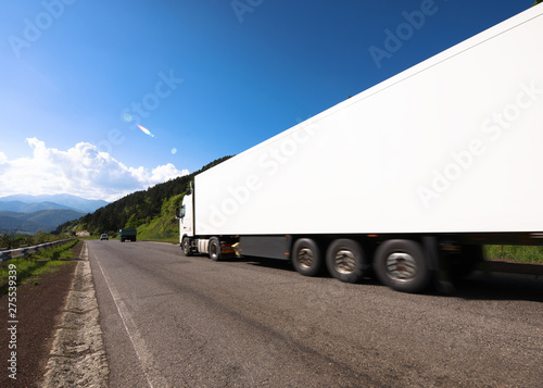 white truck on road