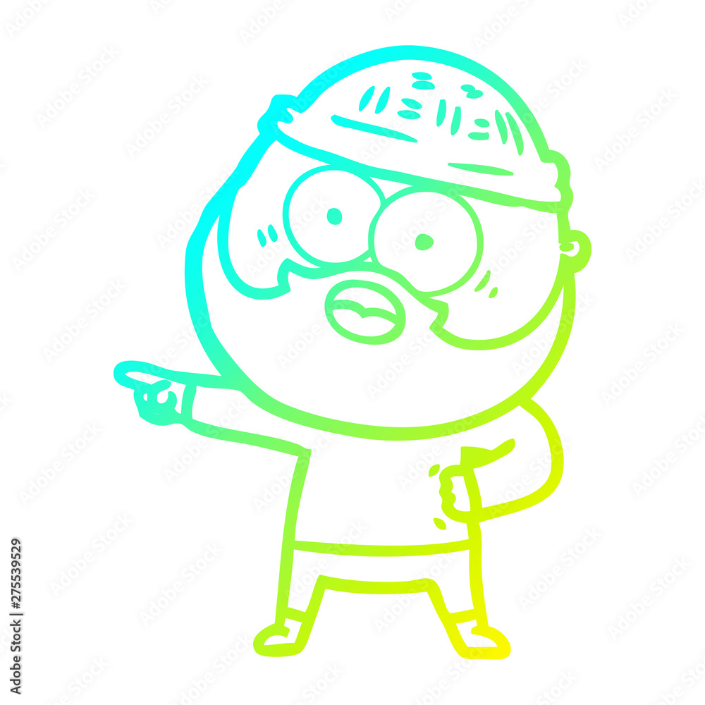 cold gradient line drawing cartoon bearded man cold gradient line drawing cartoon bearded man