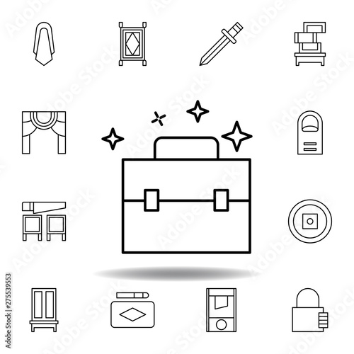 magic suitcase outline icon. elements of magic illustration line icon. signs, symbols can be used for web, logo, mobile app, UI, UX