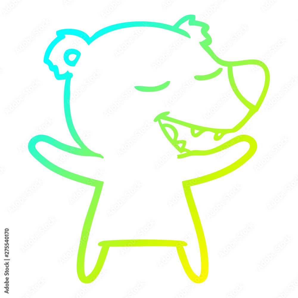 cold gradient line drawing cartoon bear cold gradient line drawing cartoon bear