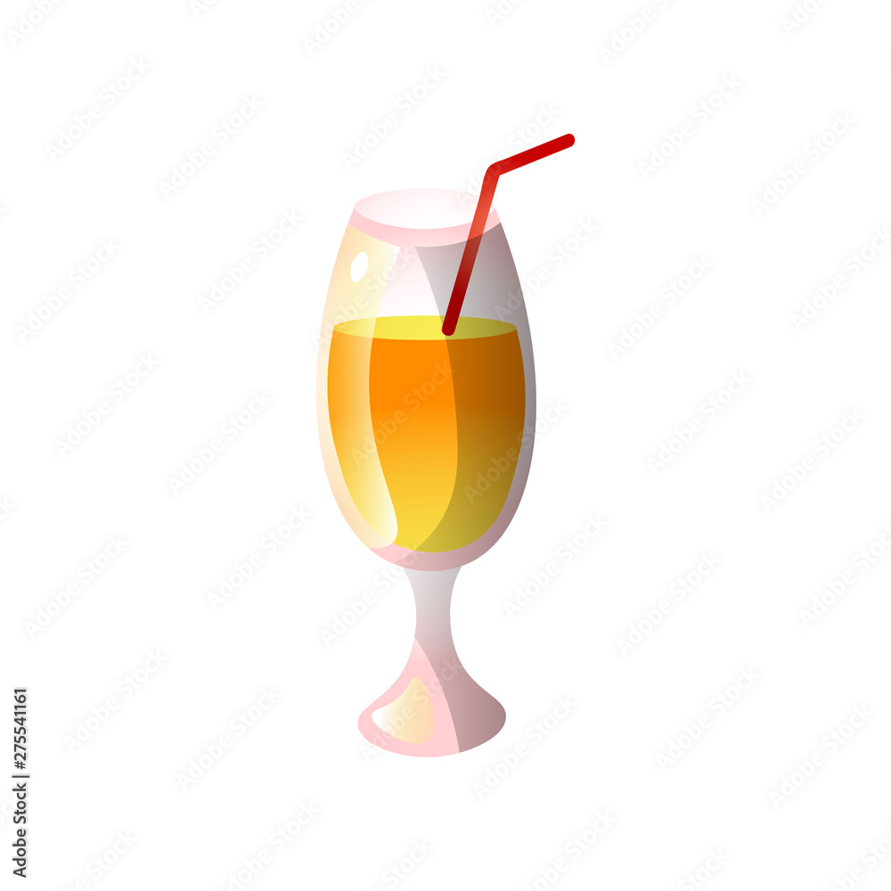 Summer beach ice cold cocktail glass with red straw Summer beach ice cold cocktail glass with red straw