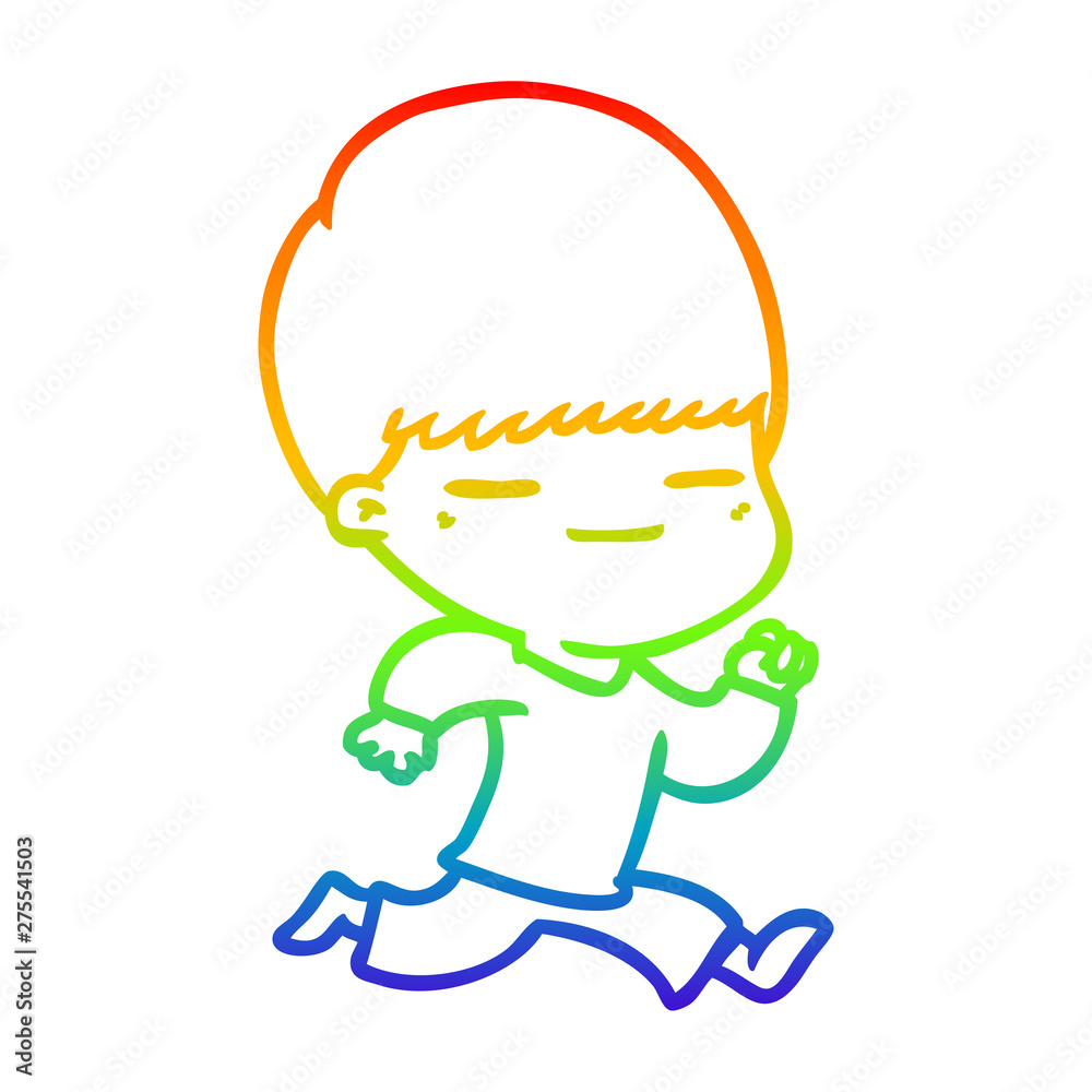 rainbow gradient line drawing cartoon smug boy rainbow gradient line drawing cartoon smug boy