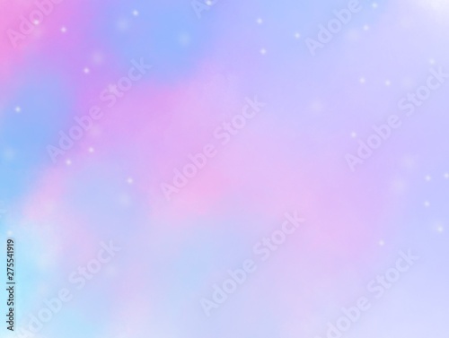 Unicorn Marble Galaxy Print pattern. Pastel clouds and sky with bokeh . Cute bright candy background . Concept for montage yours product or presentation for girl .Princess style. 