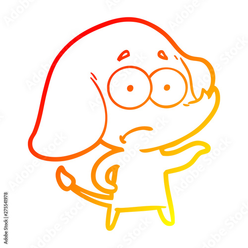 warm gradient line drawing cartoon unsure elephant