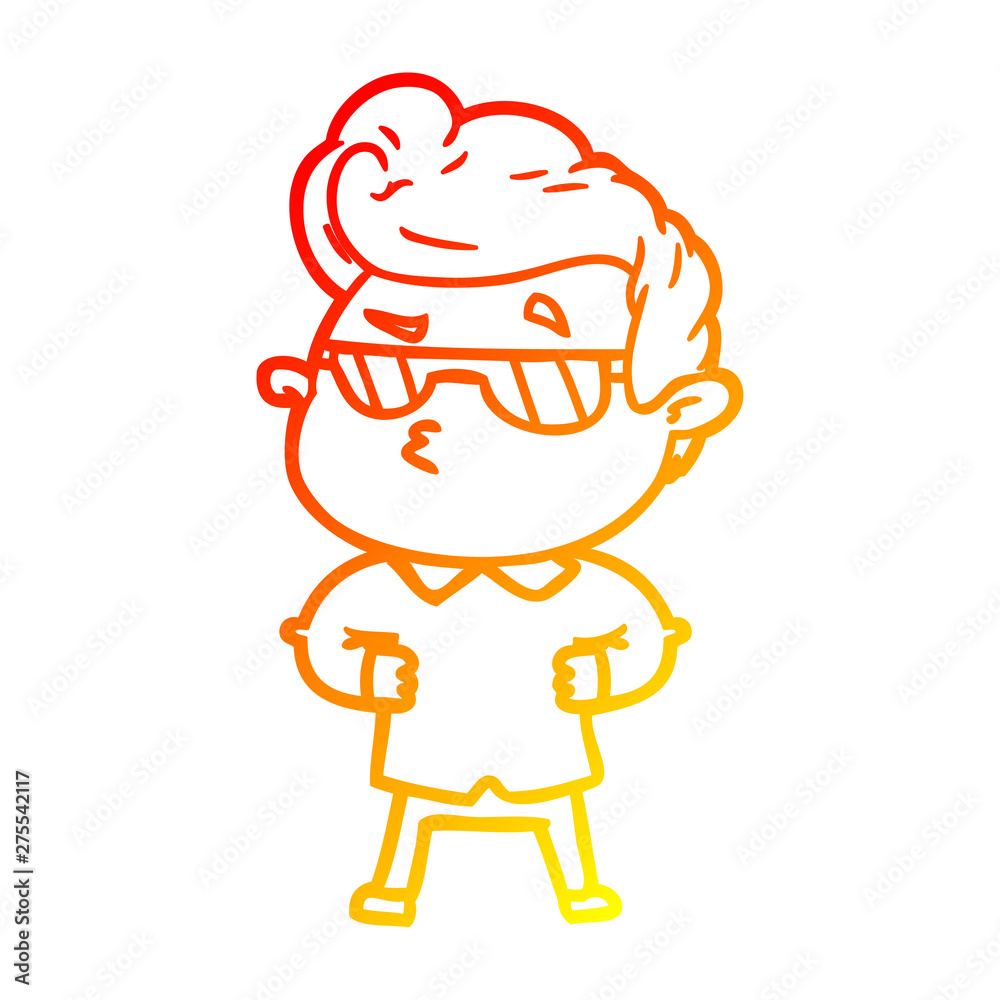 warm gradient line drawing cartoon cool guy warm gradient line drawing cartoon cool guy