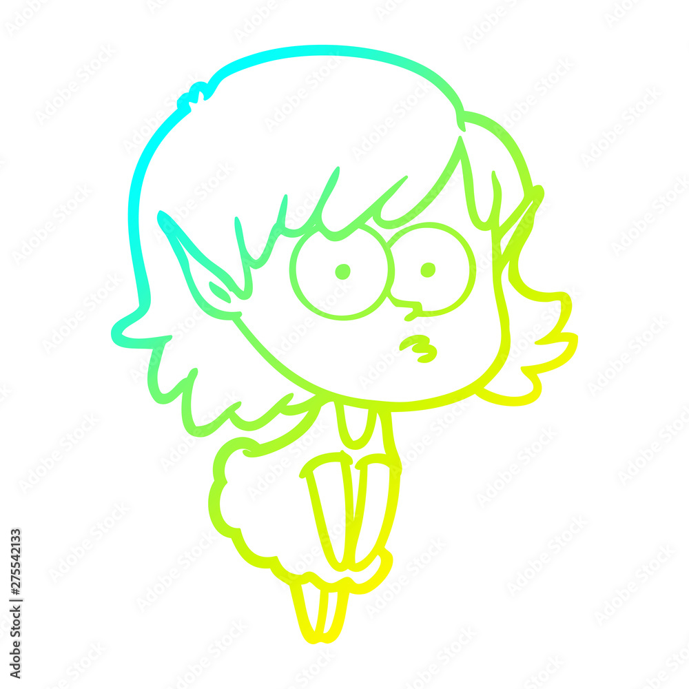 cold gradient line drawing cartoon elf girl staring cold gradient line drawing cartoon elf girl staring