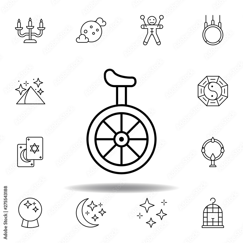 magic unicycle transport outline icon. elements of magic illustration
