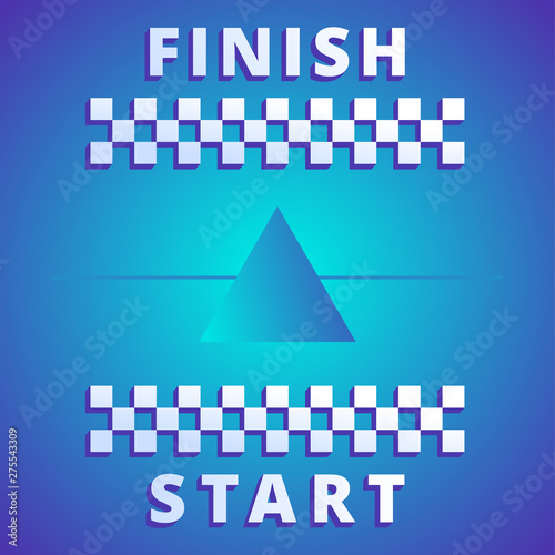 Start and finish flat text with checkered tape