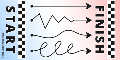 Start and finish flat text with checkered tape