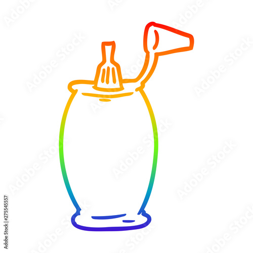 rainbow gradient line drawing tomato ketchup bottle