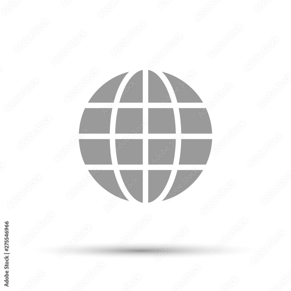 Gray planet icon on white background. Internet icon Gray planet icon on white background. Internet icon