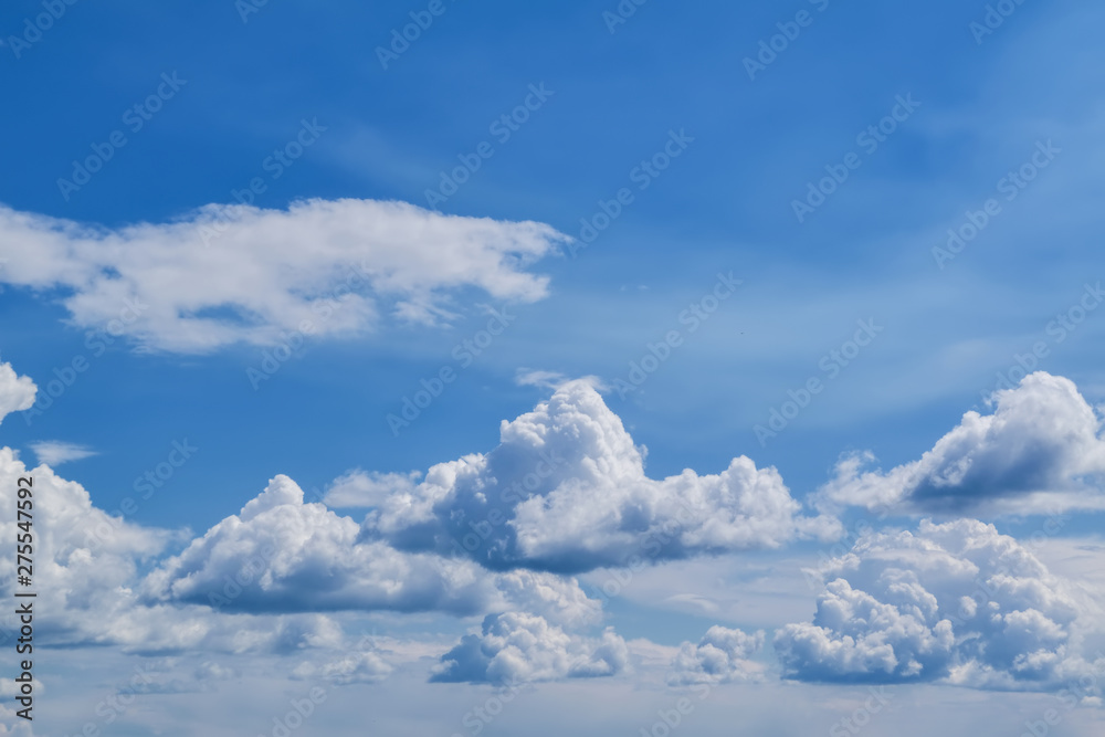 Blue summer sky with white cumulus clouds. Blue summer sky with white cumulus clouds.
