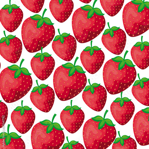 pattern of healthy strawberries fruits