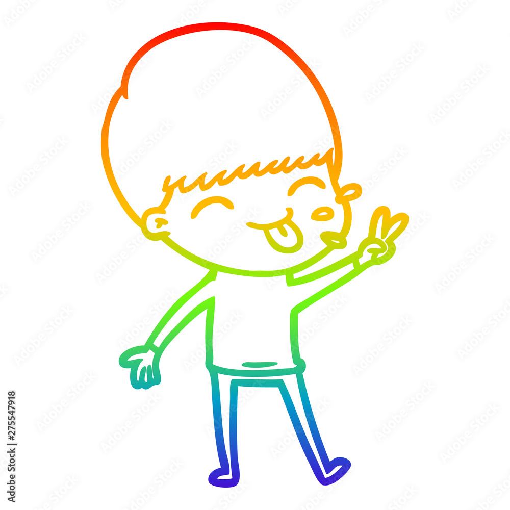 rainbow gradient line drawing cartoon boy rainbow gradient line drawing cartoon boy