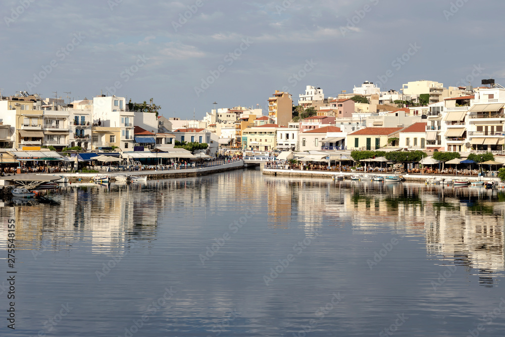 City near the sea lake