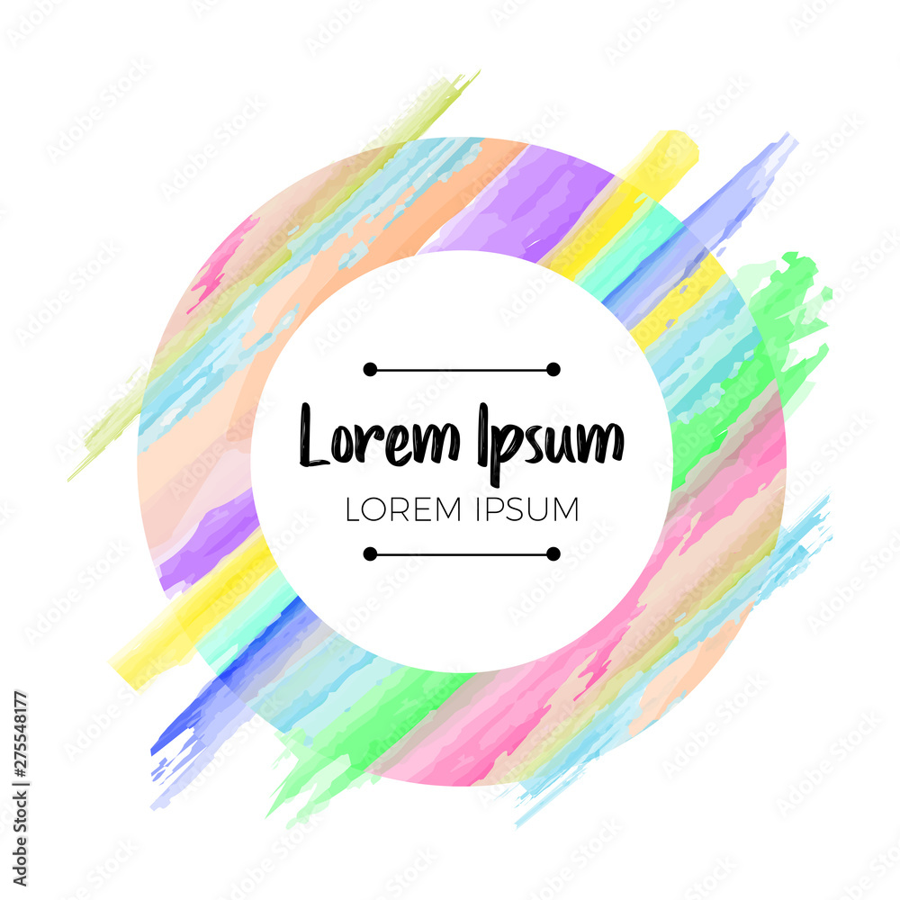 Fototapeta premium Retro watercolor frame with lorem ipsum text - Vector