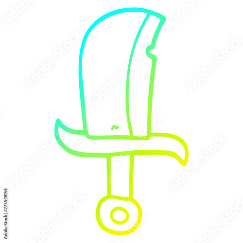 cold gradient line drawing cartoon dagger