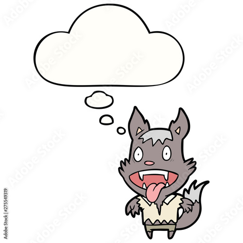 cartoon werewolf and thought bubble