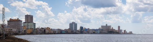 Panoramic view of the Old Havana City, Capital of Cuba, during a cloudy day.