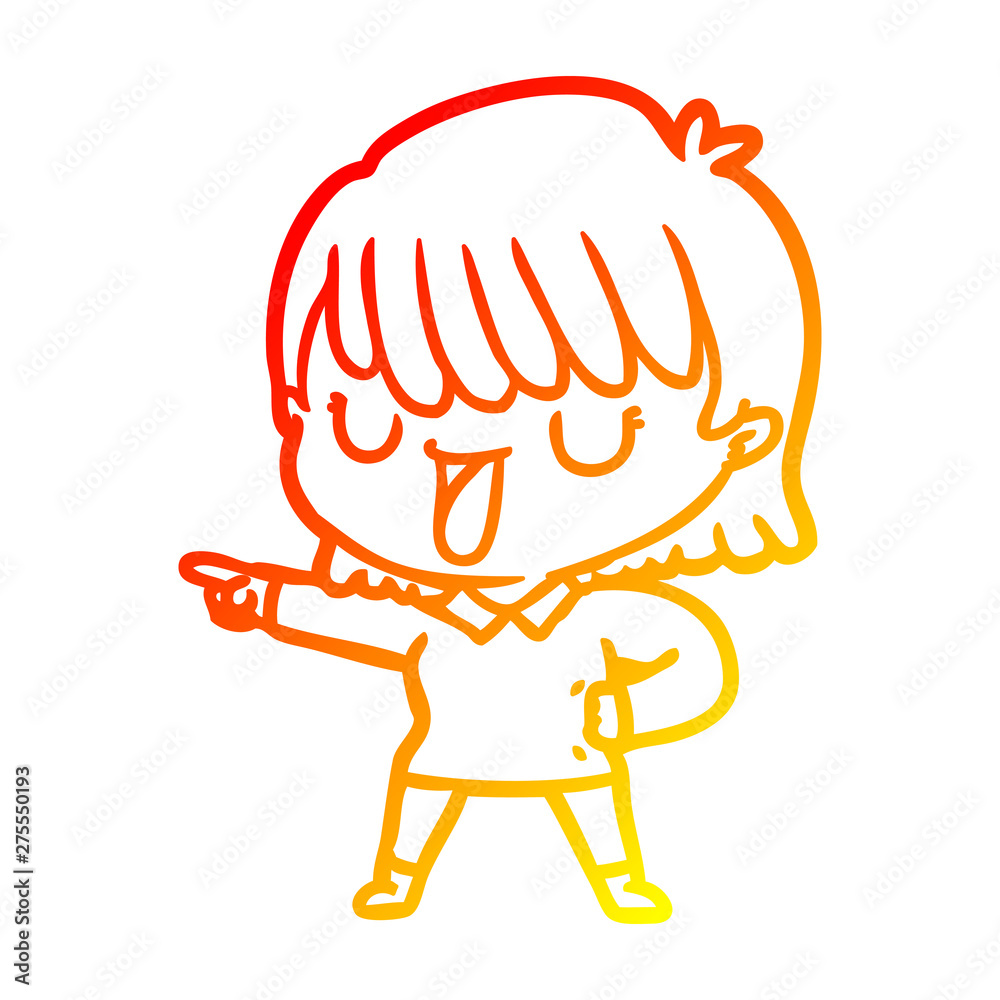 warm gradient line drawing cartoon woman warm gradient line drawing cartoon woman