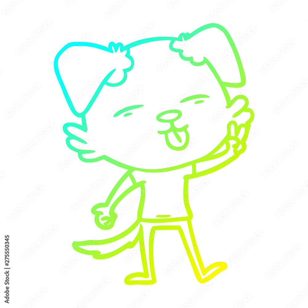 cold gradient line drawing cartoon dog sticking out tongue cold gradient line drawing cartoon dog sticking out tongue