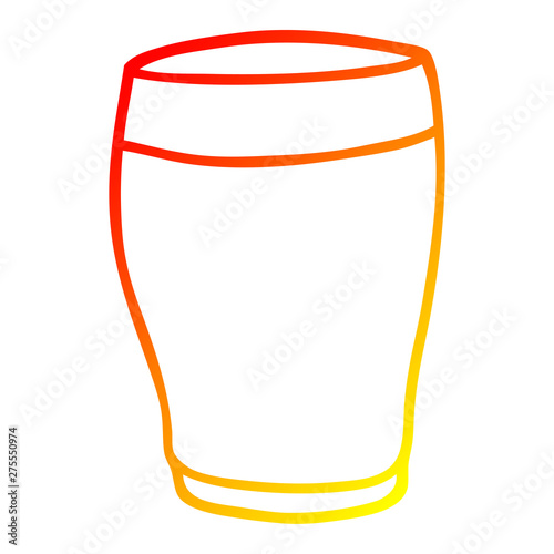 warm gradient line drawing cartoon glass of milk