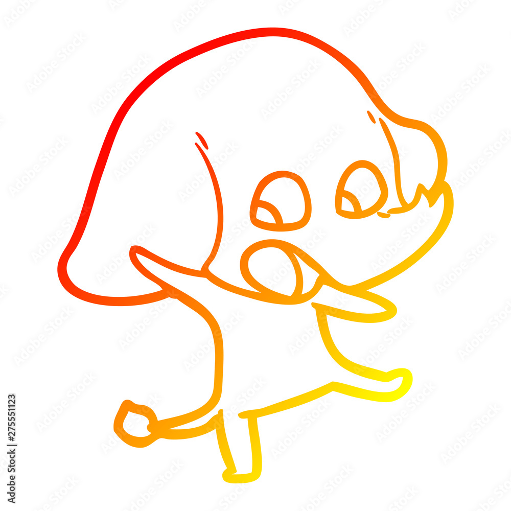 warm gradient line drawing cute cartoon elephant warm gradient line drawing cute cartoon elephant