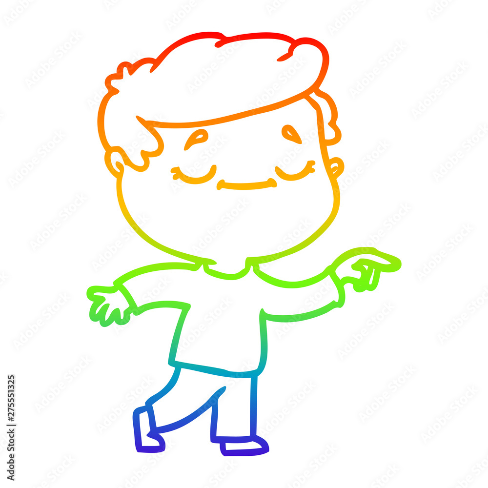 rainbow gradient line drawing cartoon peaceful man rainbow gradient line drawing cartoon peaceful man