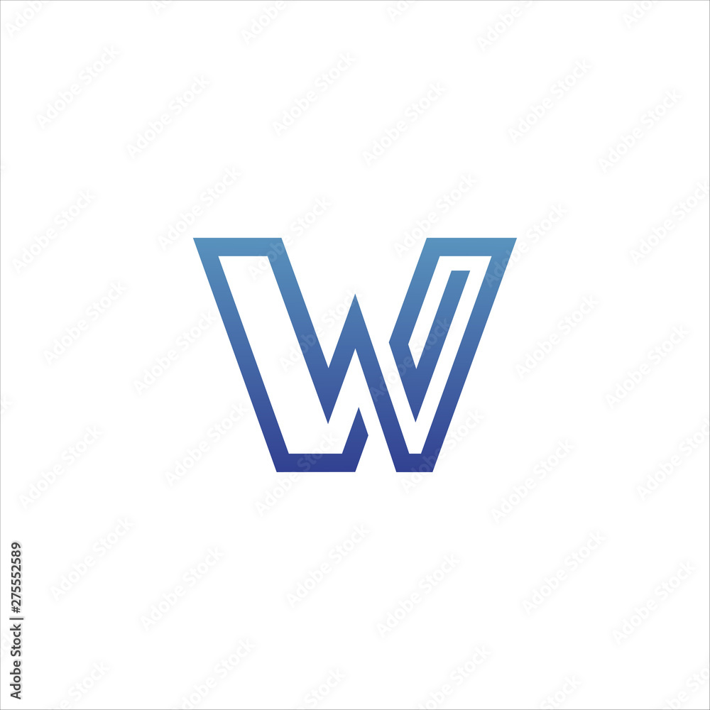 Minimal line letter initial W logo. Abstract and elegant shape font sign. logotype vector design template for personal identity branding, creative industry, web, business, corporate and company Minimal line letter initial W logo. Abstract and elegant shape font sign. logotype vector design template for personal identity branding, creative industry, web, business, corporate and company