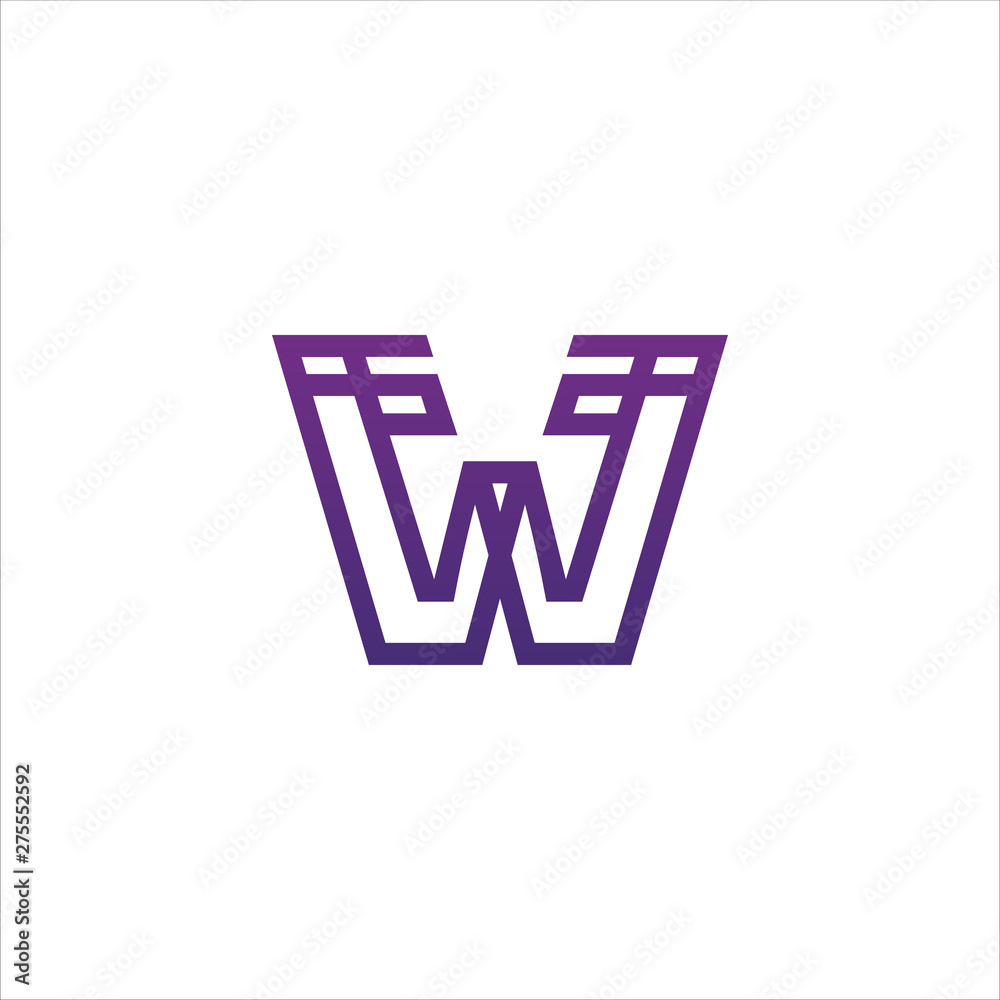Minimal line letter initial W logo. Abstract and elegant shape font sign. logotype vector design template for personal identity branding, creative industry, web, business, corporate and company Minimal line letter initial W logo. Abstract and elegant shape font sign. logotype vector design template for personal identity branding, creative industry, web, business, corporate and company