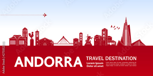 Andorra travel destination grand vector illustration.