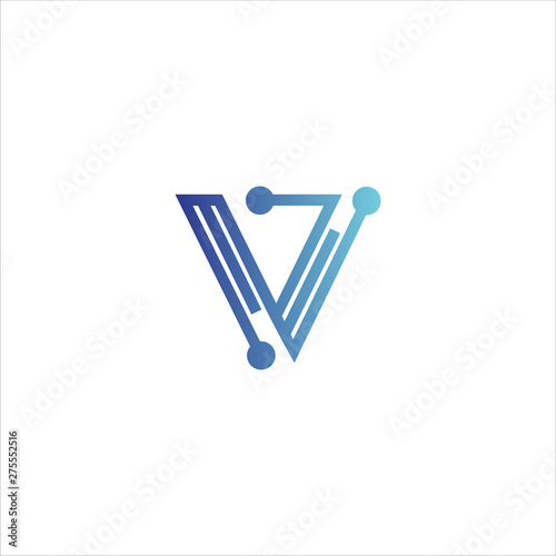 Minimal line letter initial V logo. Abstract and elegant shape font sign. logotype vector design template for personal identity branding, creative industry, web, business, corporate and company