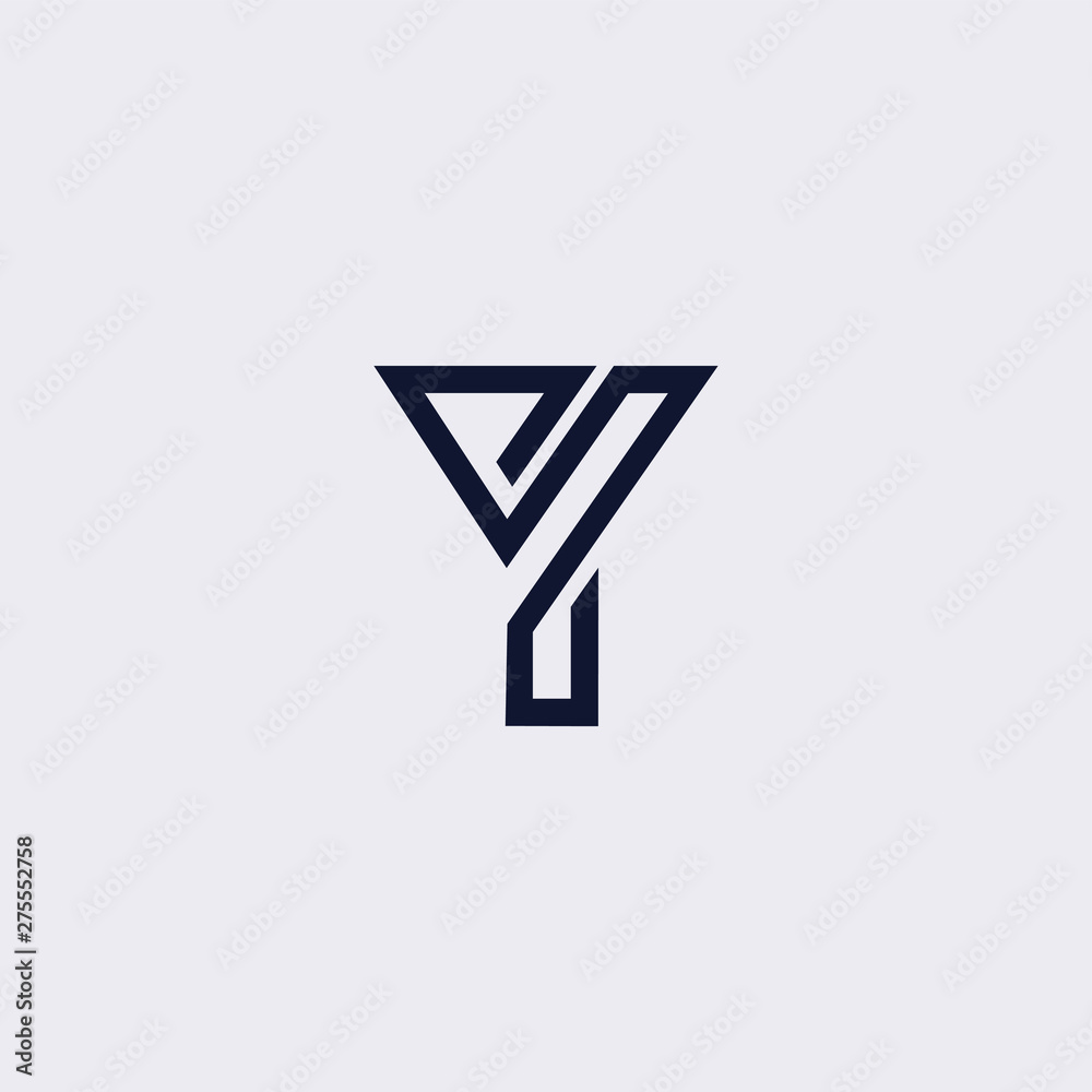 Minimal line letter initial Y logo. Abstract and elegant shape font sign. logotype vector design template for personal identity branding, creative industry, web, business, corporate and company Minimal line letter initial Y logo. Abstract and elegant shape font sign. logotype vector design template for personal identity branding, creative industry, web, business, corporate and company