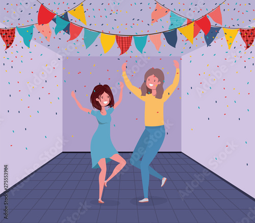 young couple dancing in the room