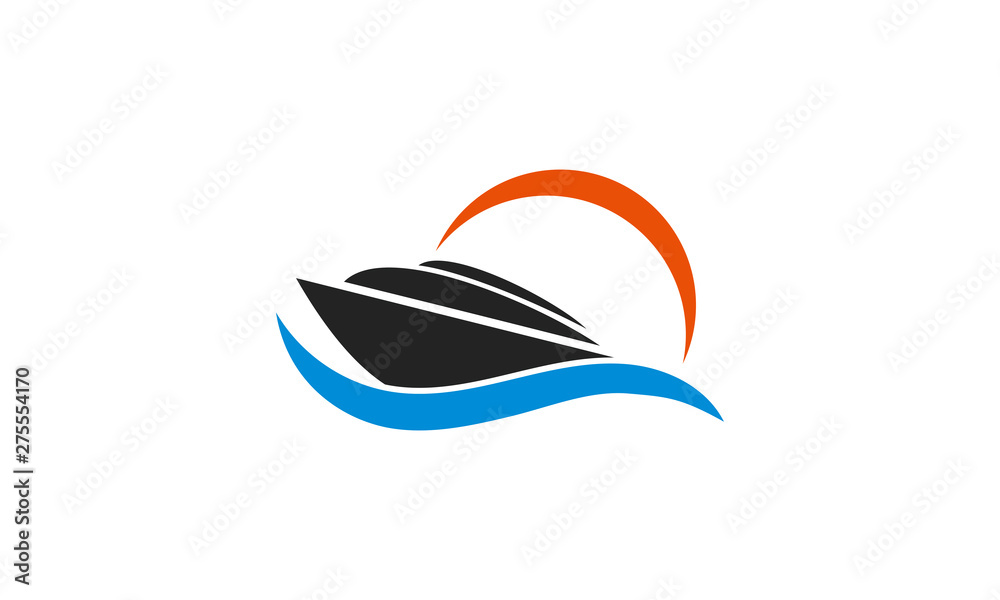 Obraz premium yacht cruise vector logo