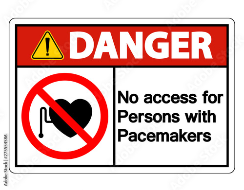Danger No Access For Persons With Pacemaker Symbol Sign Isolate On White Background,Vector Illustration EPS.10