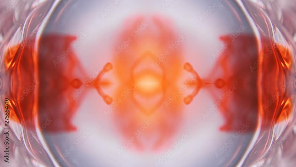 Blood Pattern Spreading Out In The Water With Kaleidoscope Effect