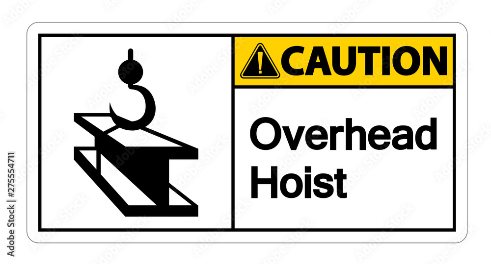 Caution Overhead Hoist Symbol Sign Isolate On White Background,Vector Illustration EPS.10