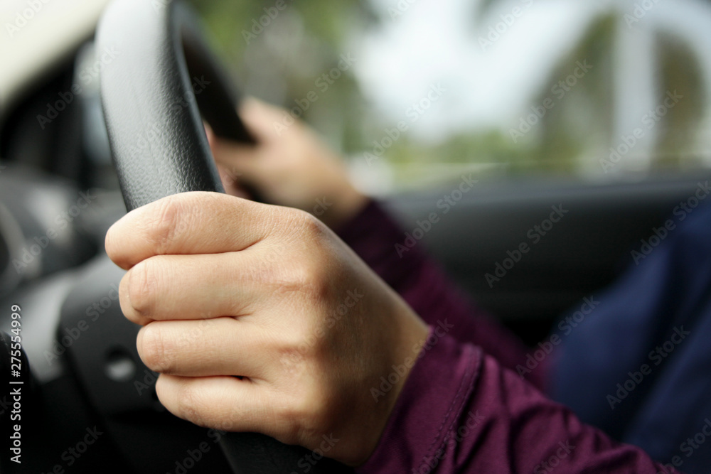 Close up of Hands Driving Car Concept Close up of Hands Driving Car Concept