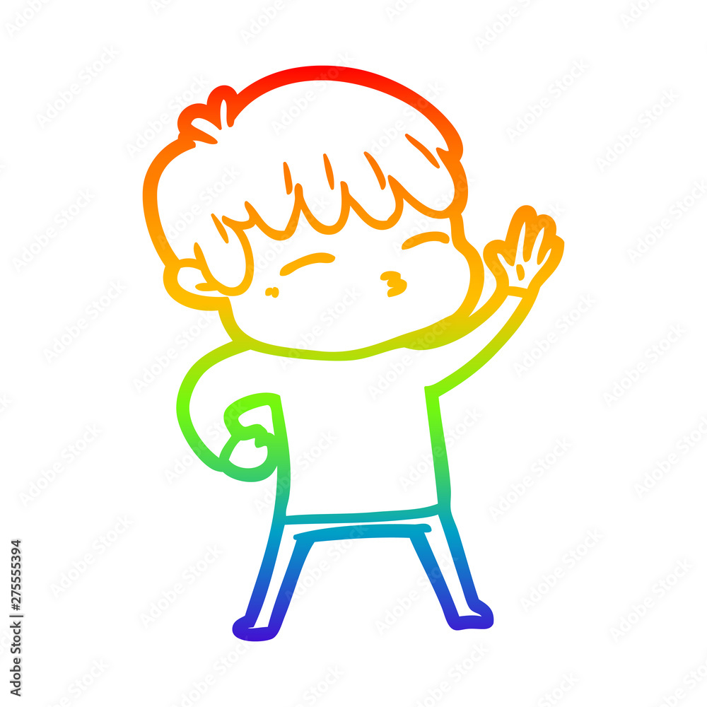 rainbow gradient line drawing cartoon curious boy rainbow gradient line drawing cartoon curious boy