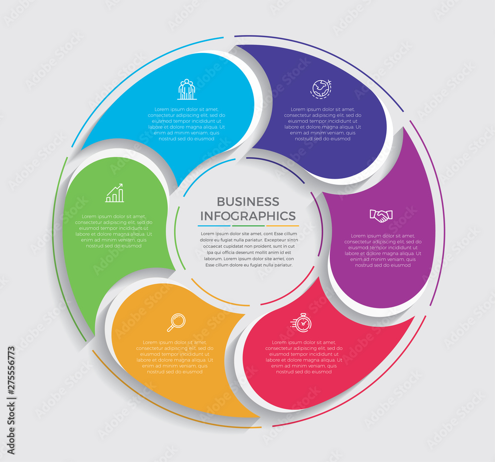 Infographic design vector and marketing icons can be used for workflow layout, diagram, annual report, web design. Business concept with 6 options, steps or processes. - Vector Infographic design vector and marketing icons can be used for workflow layout, diagram, annual report, web design. Business concept with 6 options, steps or processes. - Vector