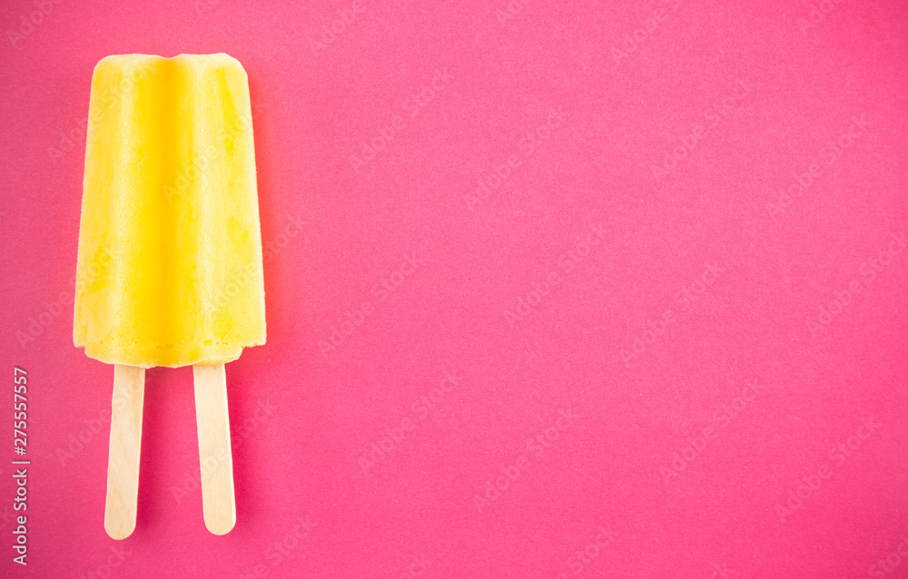 Fotografija Popsicle on a Bright Pink Background
