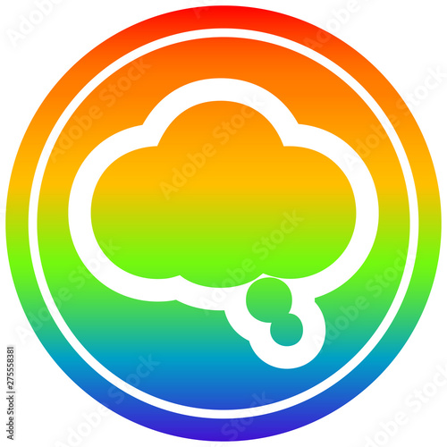 thought bubble circular in rainbow spectrum