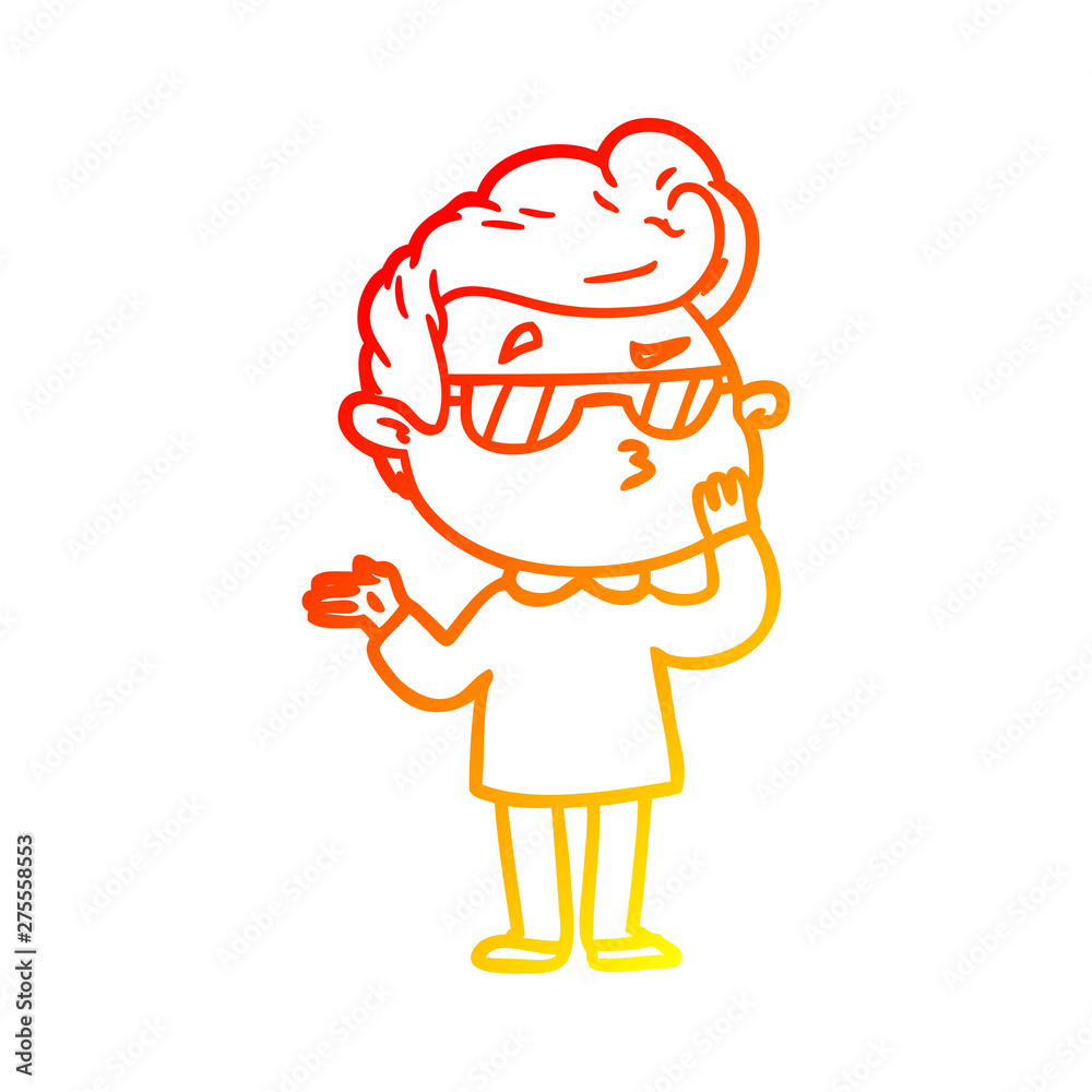 warm gradient line drawing cartoon cool guy warm gradient line drawing cartoon cool guy