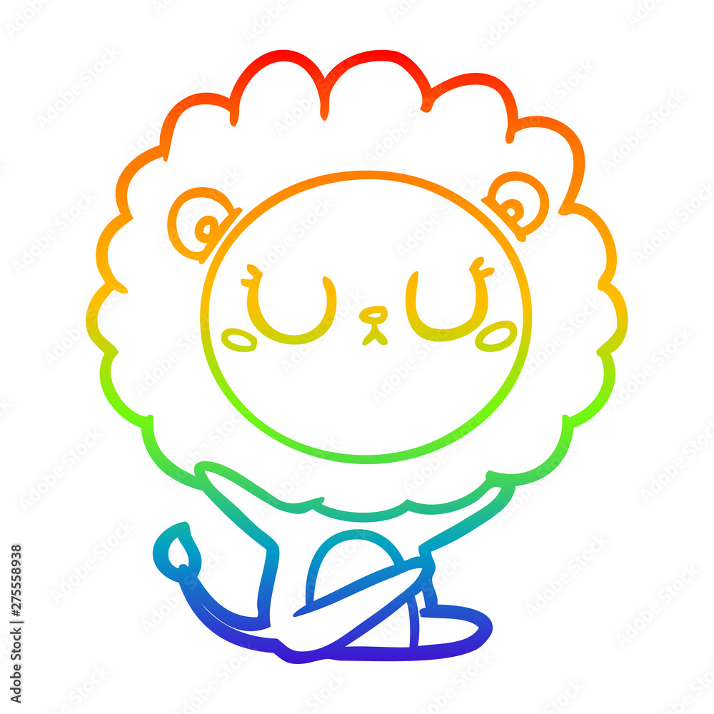 rainbow gradient line drawing cartoon lion rainbow gradient line drawing cartoon lion
