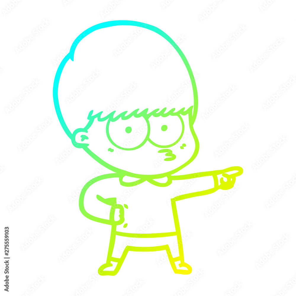 cold gradient line drawing nervous cartoon boy pointing cold gradient line drawing nervous cartoon boy pointing
