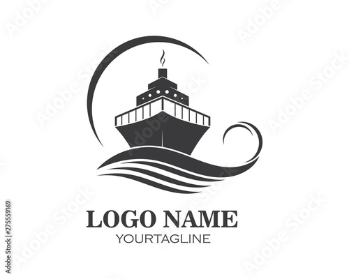 cruise ship Logo Template vector icon illustration